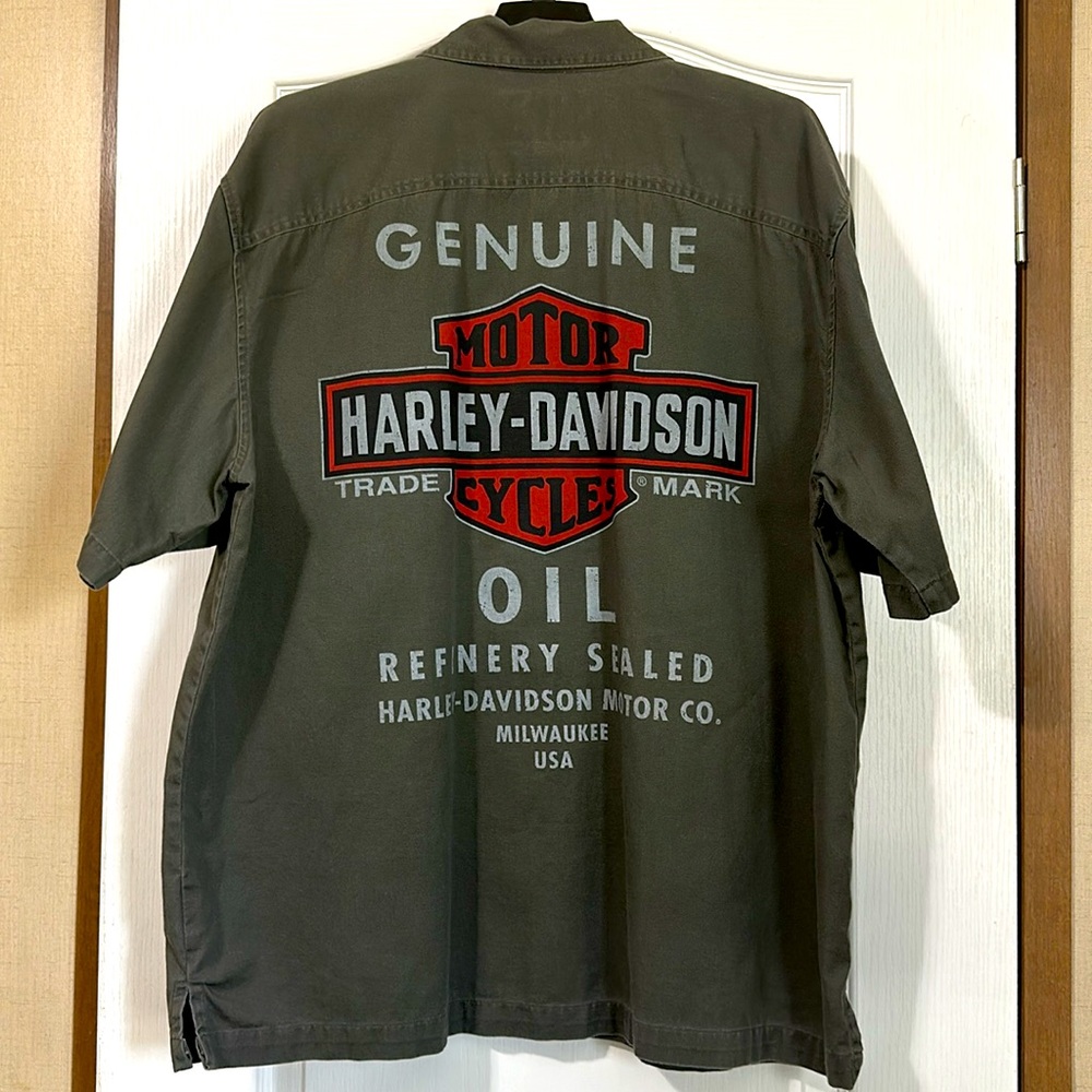 Harley Davidson Motorcycle Mechanic Shirt Mens XL Genuine Oil Refinery Sealed